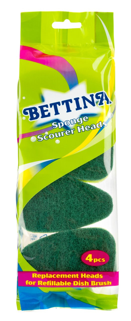 3 BETTINA GREEN SPONGE SCOURER REFILLS HEADS. B155RG3 \\\KD12558