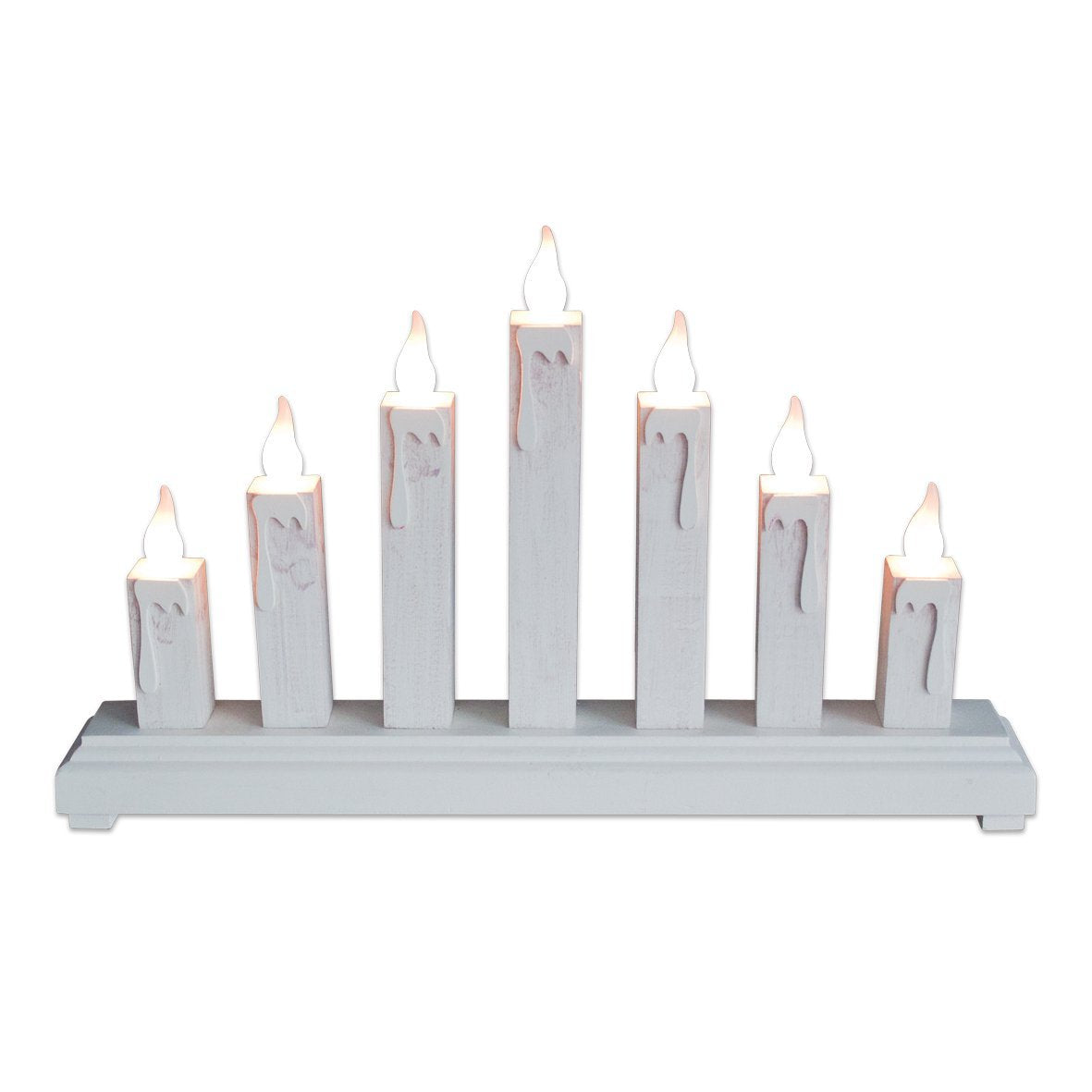 BATTERY OPERATED WHITE WOODEN BRIDGE LIGHT 7 LED. BML81210 \\\KD12607