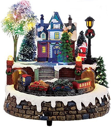 ANIMATED MUSICAL LED VILLAGE MOVING TRAIN & TREE. BML70840 \\\KD12608