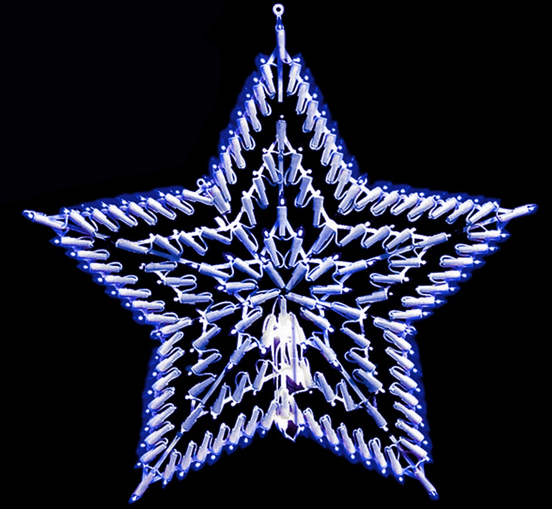 BLUE & WHITE LED STAR SILHOUETTE (INDOOR ONLY). BML80640 \\\KD12609