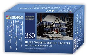 BLUE & WHITE SNOWING ICICLE 360 LED LIGHTS. BML87840 \\\KD12611