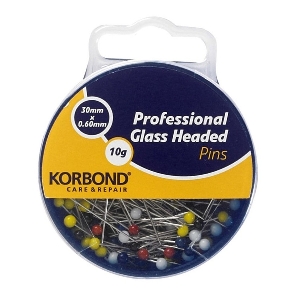 KORBOND PROFESSIONAL GLASS HEADED PINS 10G. K190008 \\\KD12646