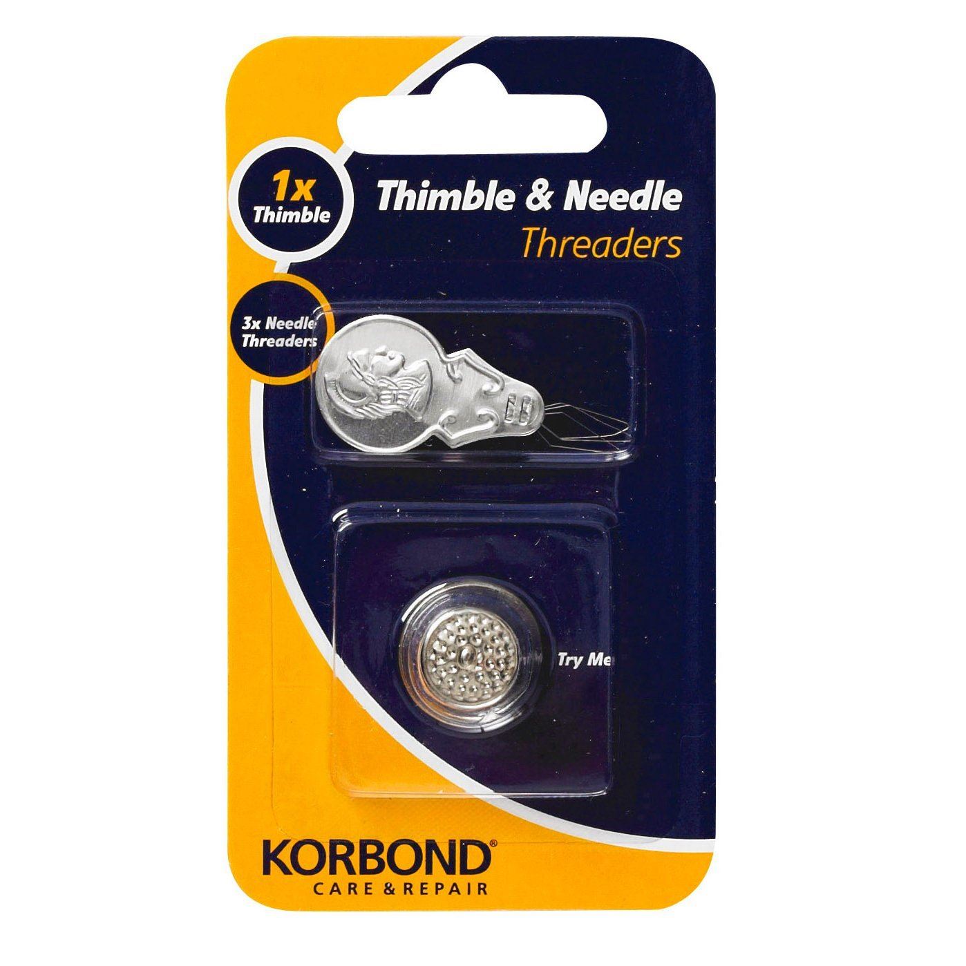KORBOND THIMBLE & NEEDLE THREADERS 4 PIECES. K110155 \\\KD12650