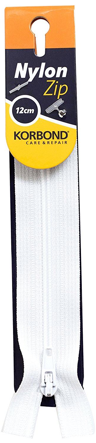 KORBOND NYLON ZIP 12CM - WHITE. K110527 \\\KD12660