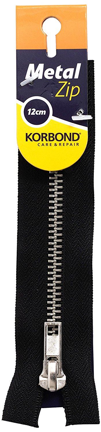 KORBOND METAL ZIP 12CM - BLACK. K232564 \\\KD12662