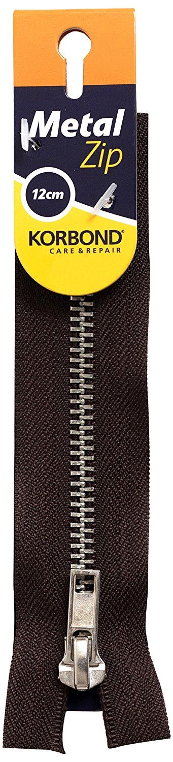 KORBOND METAL ZIP 12CM - BROWN. K110538 \\\KD12664