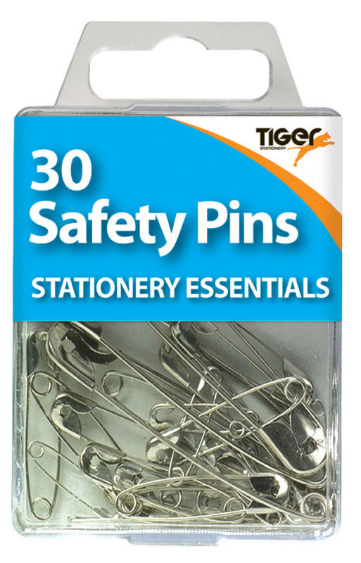 30 TIGER ESSENTIAL SAFETY PINS STEEL. T301585 \\\KD12734