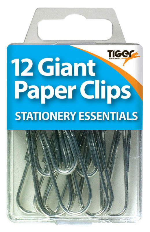 12 TIGER ESSENTIALS GIANT PAPER CLIPS. T301589 \\\KD12737