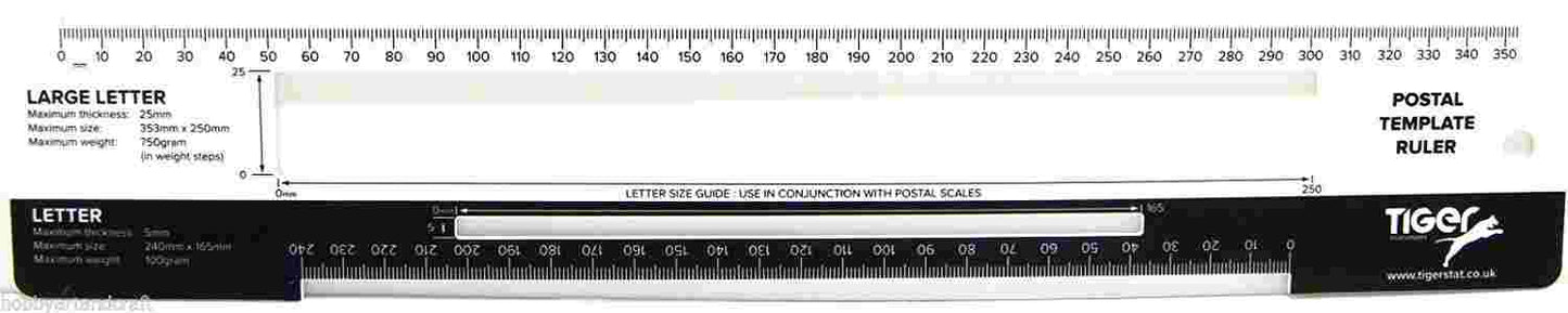 TIGER POSTAL TEMPLATE RULER. T301603 \\\KD12741