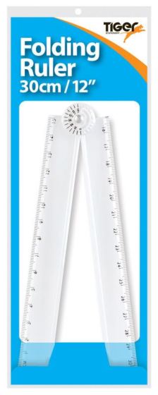 TIGER FOLDING 30CM RULER / PROTECTOR. T301768 \\\KD12746