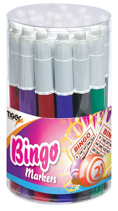 24 PCS TIGER MERCURIO BINGO MARKERS IN TUB. T301840 \\\KD12747