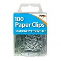 100 TIGER ESSENTIALS PAPER CLIPS. T301586 \\\KD12754