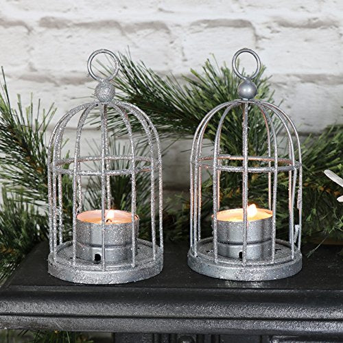 GLITTER CAGE TEA LIGHT HOLDER. XMS0664 \\\KD12791