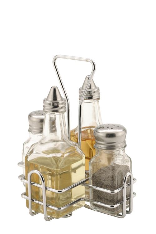 GLASS CONDIMENT SET 4 PCS. J-02-06B \\\KD12852