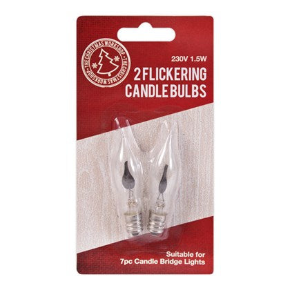 CANDLE BRIDGE REPLACEMENT FLICKERING BULB 2/PK E10 (SUITABLE FOR 7 CANDLE BRIDGE). BML88730 \\\KD12862