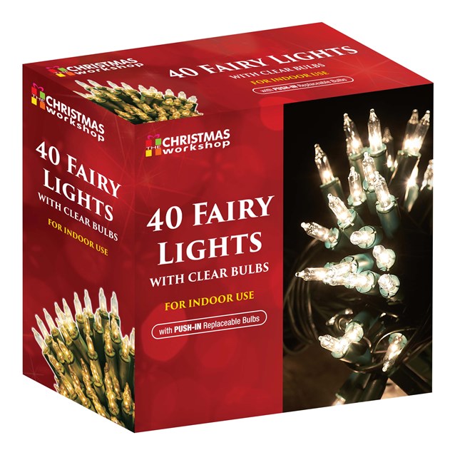 40 SHADELESS FAIRY LIGHTS - CLEAR. BML75700 \\\KD12864