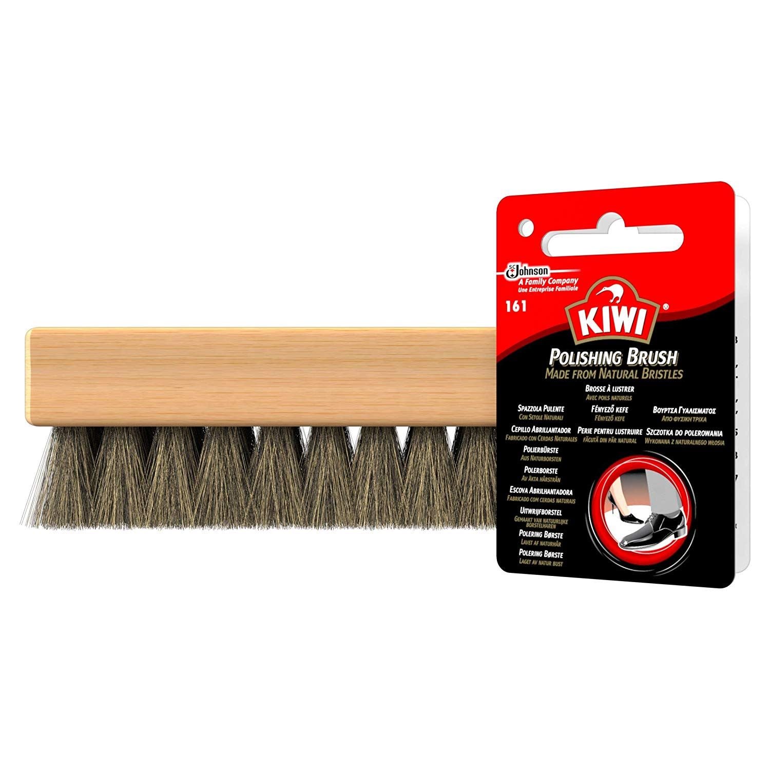 KIWI NATURAL BRISTLE POLISHING SHOE BRUSH. 71341 \\\KD12872