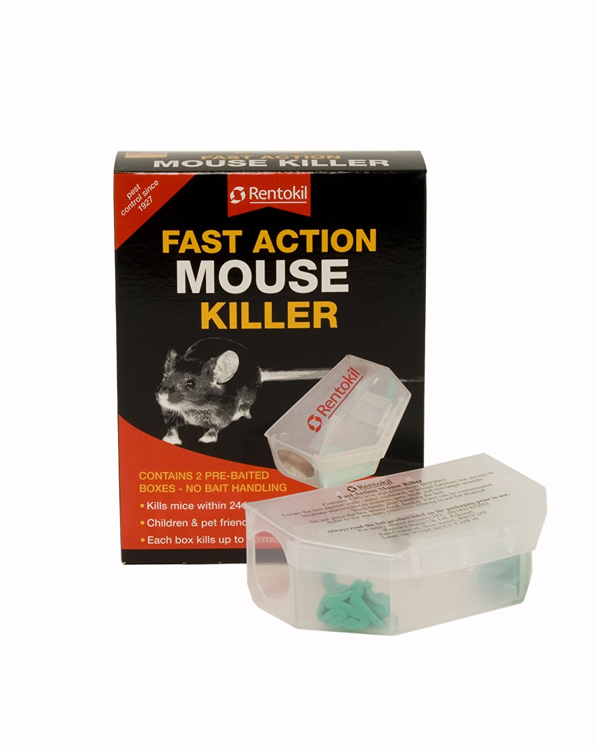 RENTOKIL FAST ACTION MOUSE KILLER TWIN PRE BAITED BOX. PSF135 \\\KD12936