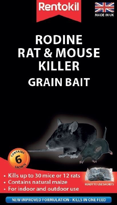 RNETOKIL RODINE RATE & MOUSE KILLER GRAIN BAIT 6 SACHETS. PSMR13B \\\KD13003