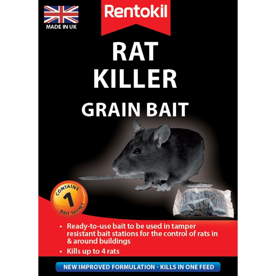 RENTOKIL RAT KILLER GRAIN BAIT 1 SACHET. PSR31B \\\KD13004