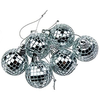 MIRROR EFFECT PLASTIC BAUBLES 40MM 6/PK. JL4997 \\\KD13036