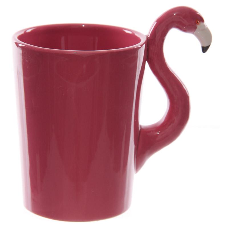 PINK FALMINGO SHAPED HANDLE CERAMIC MUG. SMUG69 \\\KD13128