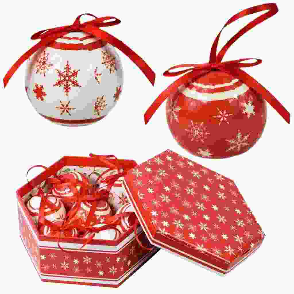 7 CHRISTMAS DECORATION BAUBLES 80MM. PI513023 \\\KD13130