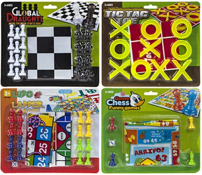 4ASST FAMILY GAMES ON BLISTER CARD 12PCS \\\KD13143
