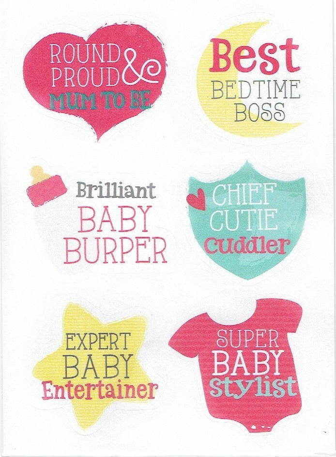 12 BABY SHOWER STICKERS. 21213-S \\\KD13160