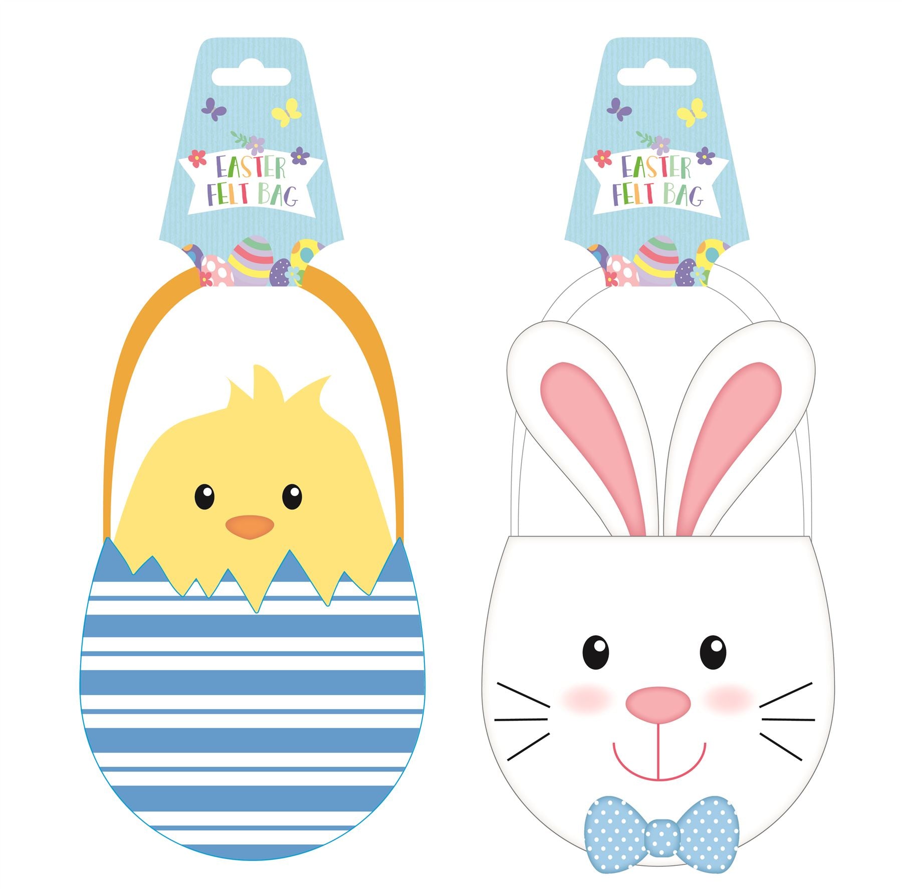 EASTER PARTY FELT BAG BUNNY / CHICK. 24459-FB \\\KD13183
