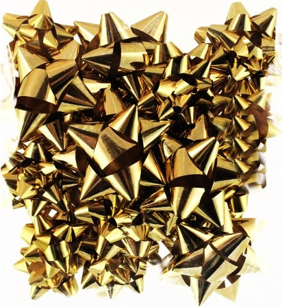16 GOLD METALLIC BOWS. X25401BC \\\KD13244
