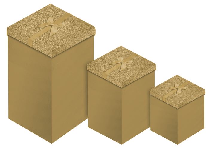 3 PCS SILVER GLITTER CANDLE BOX. X-21522-BX \\\KD13275