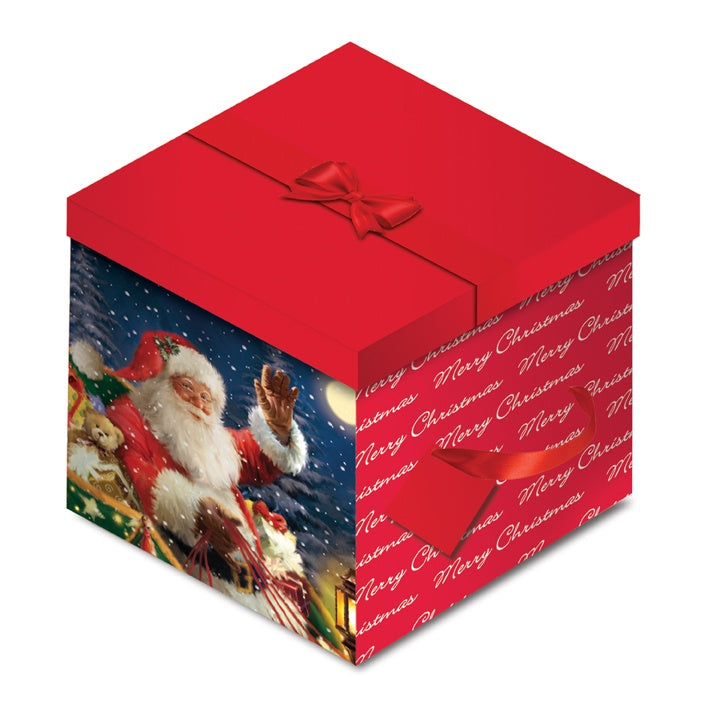 SANTA DESIGN SQUARE FLATE BOX. X-21870-BX \\\KD13280
