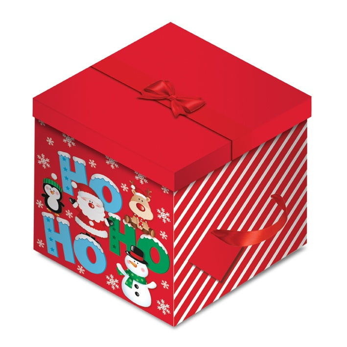 HO HO  DESIGN SQUARE FLATE BOX. X-21876-BX \\\KD13281