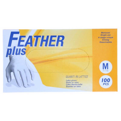MEDIUM LATEX GLOVES POWDERED BOX OF 100. FP/M \\\KD13285