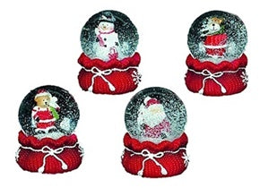 45MM WATERGLOBE WITH XMAS SACK BACK - 4 ASSORTED. MO131404 \\\KD13292