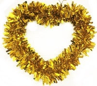 GOLD HEART TINSEL WREATH 32CM. HBA013GOLD \\\KD13316