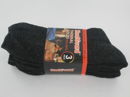 HEATGUARD MENS BLACK THERMAL SOCKS 3/PK. SK030BK \\\KD13350
