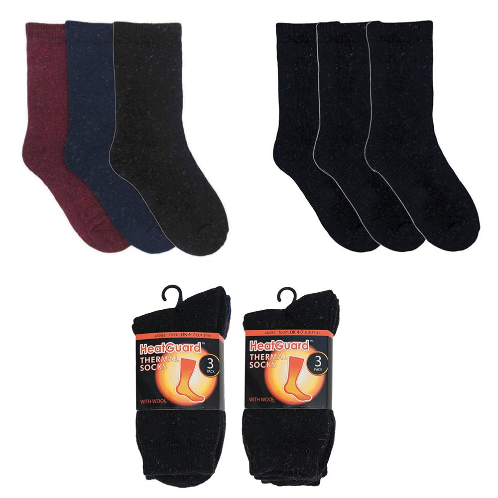HEATGUARD LADIES THERMAL SOCKS 3 PIARS 4/PK. SK262 \\\KD13351