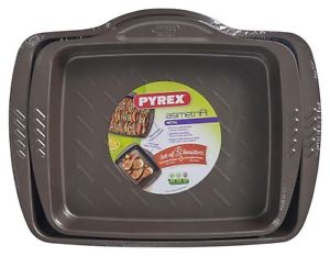PYREX ASIMETRIA SET 2 ROASTERS NON STICK. ASS01R0 \\\KD13433