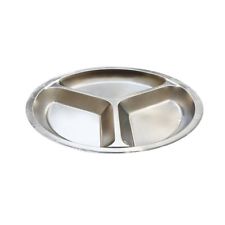STAINLESS STEEL DEEP OVAL 3 COMPATMENT PLATE / THALI. TS31982 \\\KD13461