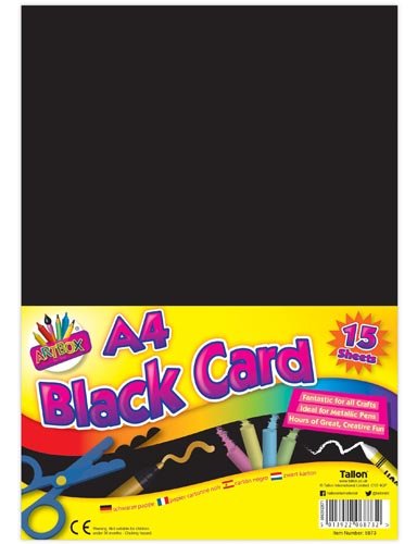 TALLON 15 SHEET A4 BLACK ACTIVITY CARD. TA6873 \\\KD13488