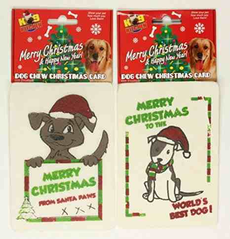 EDIBLE RAWHIDE DOG CHEW CHRISTMAS CARD. PI087384 \\\KD13513