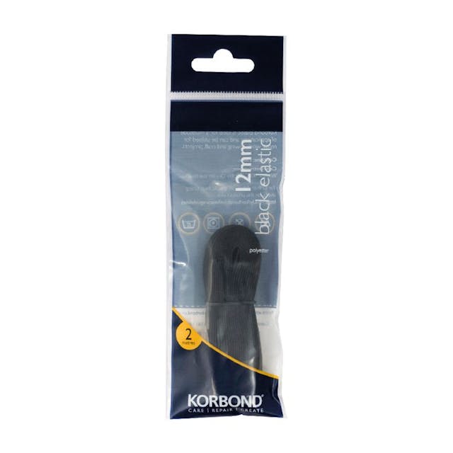 KORBOND ELASTIC BLACK 12MMX2M. K110372 \\\KD13519