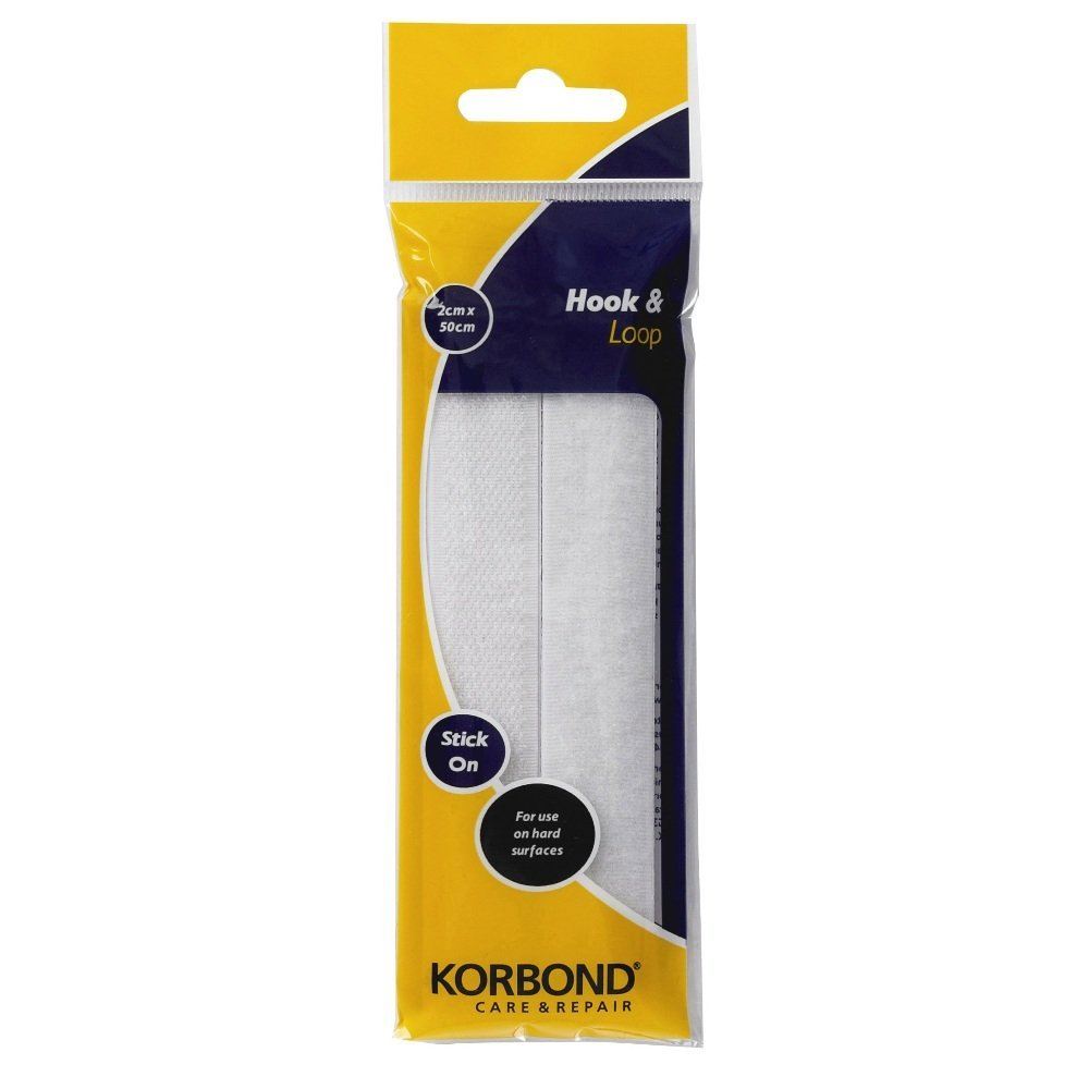 HOOK&LOOP STICK ON WHITE 2CM X 50CM. K110117 \\\KD13523