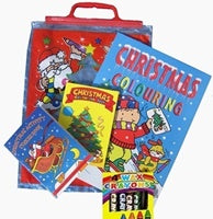 CHRISTMAS PARTY ACTIVITY FUN PACK ( COLOURING BOOKS - STICKER BOOK- CRAYONS). 99XM 284894 \\\KD13547