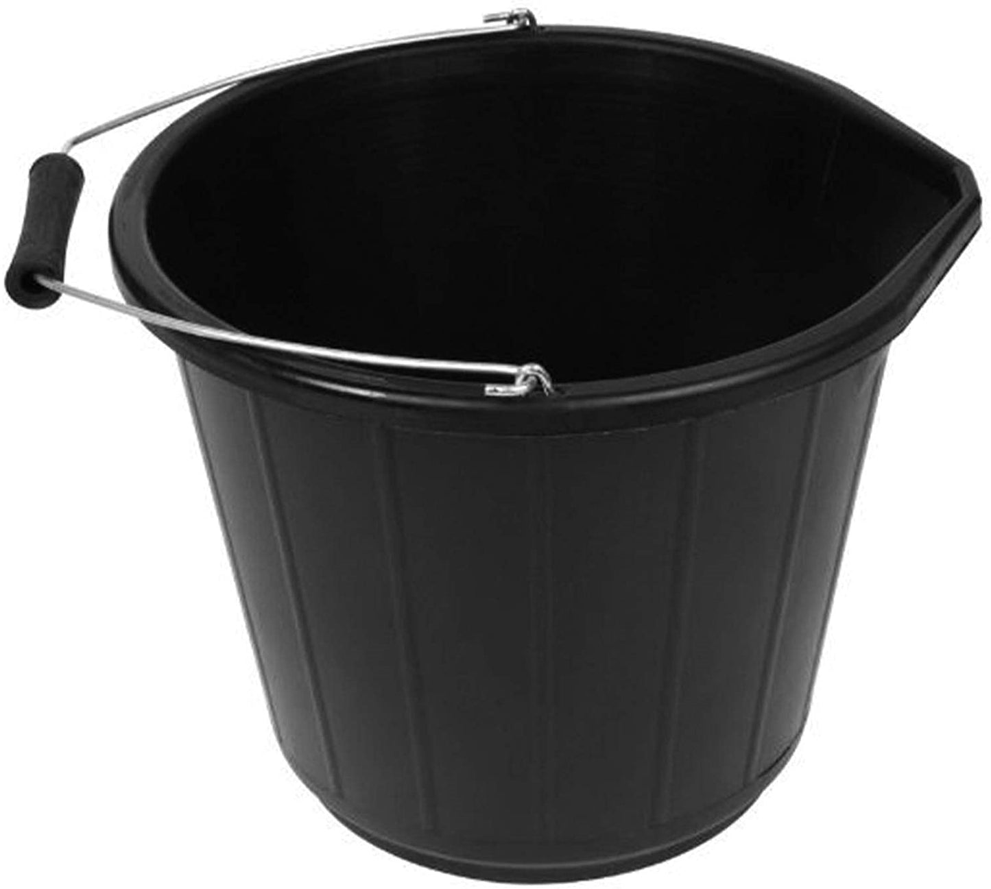 HEAVY DUTY PLASTIC BUILDERS BUCKET 13.5 LITRE /  3 GALLON - BLACK. KP09B \\\KD13588