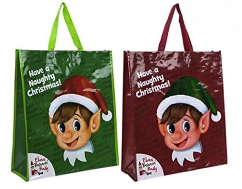 ELF DESIGN HEAVY DUTY REUSABLE SHOPPING BAGS CHRISTMAS. PI622027 \\\KD13614