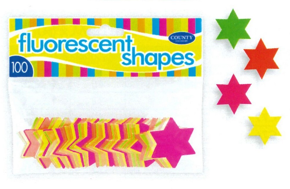 FLUORECENT SHAPES 100 SATR NEON COLOUR. C340 \\\KD13666