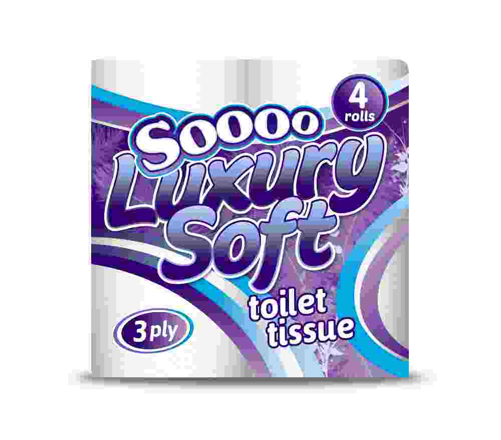 SOOOO LUXURY SOFT - 4 PACK WHITE - 3 PLY PACK OF 10. LTC100023 \\\KD13725